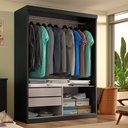 Ver imagem 3 de Guarda Roupa Solteiro Roma 2 Portas Corre 2 Gavetas com Esp Onix