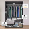 Guarda Roupa Solteiro Roma 2 Portas Corre 2 Gavetas com Esp Onix - 5