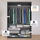 Ver imagem 5 de Guarda Roupa Solteiro Roma 2 Portas Corre 2 Gavetas com Esp Onix