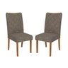 Kit 2 Cadeiras Bauen Estofada Linho Bronze / Carvalho Americano Ool - 3