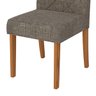Kit 2 Cadeiras Bauen Estofada Linho Bronze / Carvalho Americano Ool - 5