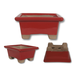 VASO BONSAI CERAMICO 16X14X08CM RETANGULAR:VERMELHO - 1