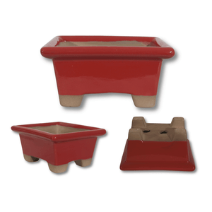 VASO BONSAI CERAMICO 16X14X08CM RETANGULAR:VERMELHO