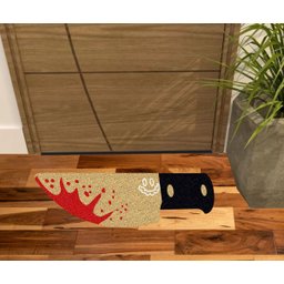 TAPETE FACA COM SANGUE GRANDE, TAPETES DIFERENTE E DIVERTIDOS. - 1