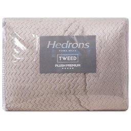 Cobertor Solteiro Hedrons Plush Tweed Cevada 280 g/m² - 3