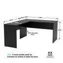 Ver imagem 4 de Mesa de Escritório em L 140x60cm + Cadeira Ergonômica Reclinável com Apoio Lombar,Pistão Classe 4