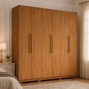 Ver imagem 3 de Guarda-Roupa Casal 100% MDF 6 Portas e 2 Gavetas com Pés 180cm Multimóveis CR35507 Madeirado