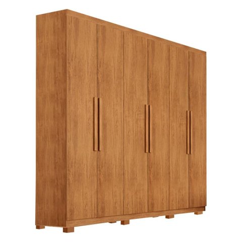 Guarda-Roupa Casal 100% MDF 6 Portas e 2 Gavetas com Pés 180cm Multimóveis CR35507 Madeirado