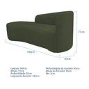 Ver imagem 3 de Recamier Curvo Orgânico 160cm 2 Lugares Lado Esquerdo para Sala de Estar Linho Paris