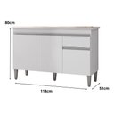 Ver imagem 2 de - Balcão Gabinete Multiuso Tatiane 120cm C/tampo