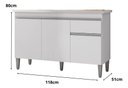 Ver imagem 2 de - Balcão Gabinete Multiuso Tatiane 120cm C/tampo