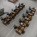 Ver imagem 1 de Estação de Trabalho 20 Lugares Smart Office 20 Mesas 16 Armários Livreiro - Preto e Cedro