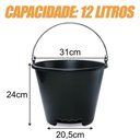 Ver imagem 3 de Balde Pedreiro Alça Ferro Pega Mão 12 Lts (6 Peças) - Brasipla
