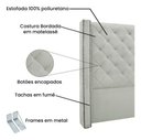Ver imagem 3 de Cabeceira Estofada Vivian para Cama Box de Casal Veludo Prata 1,40 Bz Home Decor