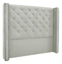 Ver imagem 2 de Cabeceira Estofada Vivian para Cama Box de Casal Veludo Prata 1,40 Bz Home Decor
