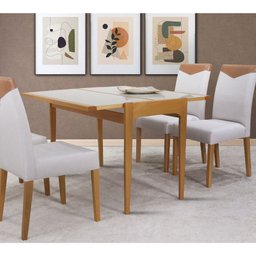 Mesa Aparador Seixas Tampo de Vidro - Fendi Claro - 3