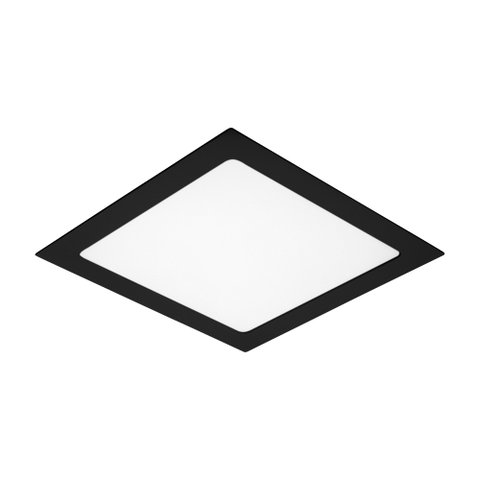 Luminária Painel Preto Lys Led Taschibra 18w Quadrado Embutir - Luz Fria 6500k