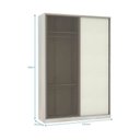 Ver imagem 3 de Guarda-roupa Solteiro Luciane 2 Portas de Correr 3 Gavetas Prime Plus Alumínio com Vidro 8 Cm