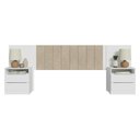 Ver imagem 1 de Cabeceira Extensível Estofada com 2 Mesas de Cabeceira Branco/Imperial Madesa