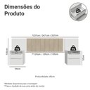 Ver imagem 3 de Cabeceira Extensível Estofada com 2 Mesas de Cabeceira Branco/Imperial Madesa