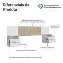 Ver imagem 4 de Cabeceira Extensível Estofada com 2 Mesas de Cabeceira Branco/Imperial Madesa