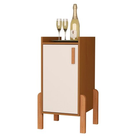 Armário Poseidon Balcão Multiuso com 1 Porta Qualitare:cedro Offwhite