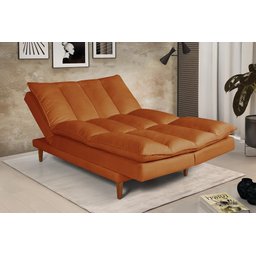 Sofá Cama Vancouver Suede 3 Lugares Terracota 174 Império Estofados - 1