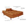 Sofá Cama Vancouver Suede 3 Lugares Terracota 174 Império Estofados - 6