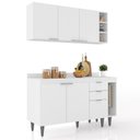 Ver imagem 1 de Armário de Cozinha com Tampo Cp08 140cm Pérola Branco Z34 - Mpozenato