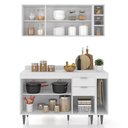 Ver imagem 5 de Armário de Cozinha com Tampo Cp08 140cm Pérola Branco Z34 - Mpozenato