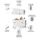Ver imagem 3 de Armário de Cozinha com Tampo Cp08 140cm Pérola Branco Z34 - Mpozenato