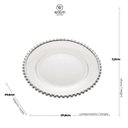 Ver imagem 7 de Prato Raso Em Cristal Wolff Pearl Branco Borda Prateada 28cm