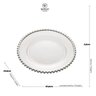 Prato Raso Em Cristal Wolff Pearl Branco Borda Prateada 28cm - 7