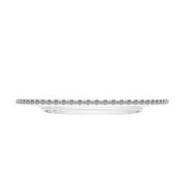 Prato Raso Em Cristal Wolff Pearl Branco Borda Prateada 28cm - 5