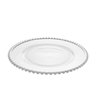 Prato Raso Em Cristal Wolff Pearl Branco Borda Prateada 28cm - 3