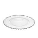 Ver imagem 3 de Prato Raso Em Cristal Wolff Pearl Branco Borda Prateada 28cm