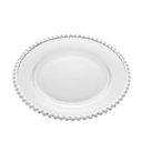 Ver imagem 1 de Prato Raso Em Cristal Wolff Pearl Branco Borda Prateada 28cm