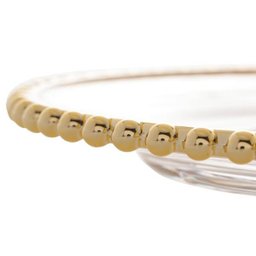 Prato Raso Em Cristal Wolff Pearl Branco Borda Dourada 20cm - 5