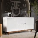 Ver imagem 3 de Buffet Duas Portas Flow Branco/freijó - Ej Móveis