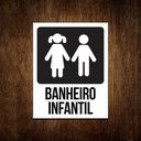 Ver imagem 1 de Placa Banheiro Infantil - Menino e Menina Placa Branca 36x46