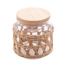 Ver imagem 1 de Pote de Vidro Borossilicato C/ Tampa em Madeira Sisal 520ml