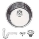 Ver imagem 1 de Cuba Redonda Tramontina Luna 35 Bl Prime em Aço Inox Alto Brilho 35 Cm com Válvula e Sifão