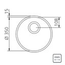 Ver imagem 2 de Cuba Redonda Tramontina Luna 35 Bl Prime em Aço Inox Alto Brilho 35 Cm com Válvula e Sifão