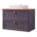 Ver imagem 1 de Gabinete para Banheiro 60cm 100% Mdf 1 Gaveta 1 Porta Basculante Sense Mgm Móveis Titanium/freijo