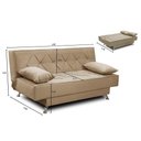 Ver imagem 2 de Sofá Cama 1,80m Istambul Suede Bege Mirra Decor