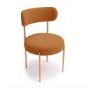 Ver imagem 5 de Cadeira Sala de Jantar Margara Kit 8 Aço Dourado Bouclê Ted D03 - D'Rossi
