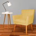 Ver imagem 4 de Kit 3 Poltronas Decorativa para Sala de Estar Cecília Suede Amarelo - Montanaris Decor Md Montanaris