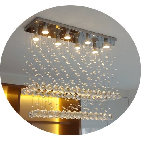 Luminária Plafon Teto Retangular Luxuoso para Sala de Jantar:100cm/bivolt