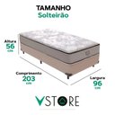 Ver imagem 3 de Cama Box Solteirão Bege e Colchão Four Season Molas Vstore