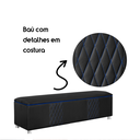 Ver imagem 7 de Kit Quarto Gamer Baú e Painel Fighter Usb 140cm Cama de Casal:preto e Azul